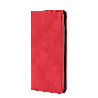 For OnePlus 11 Skin Feel Magnetic Horizontal Flip Leather Phone Case(Red) - OnePlus Cases by buy2fix | Online Shopping UK | buy2fix