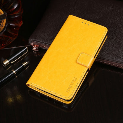 For Blackview R7 idewei Crazy Horse Texture Horizontal Flip Leather Case with Holder & Card Slots & Wallet(Yellow) - More Brand by idewei | Online Shopping UK | buy2fix