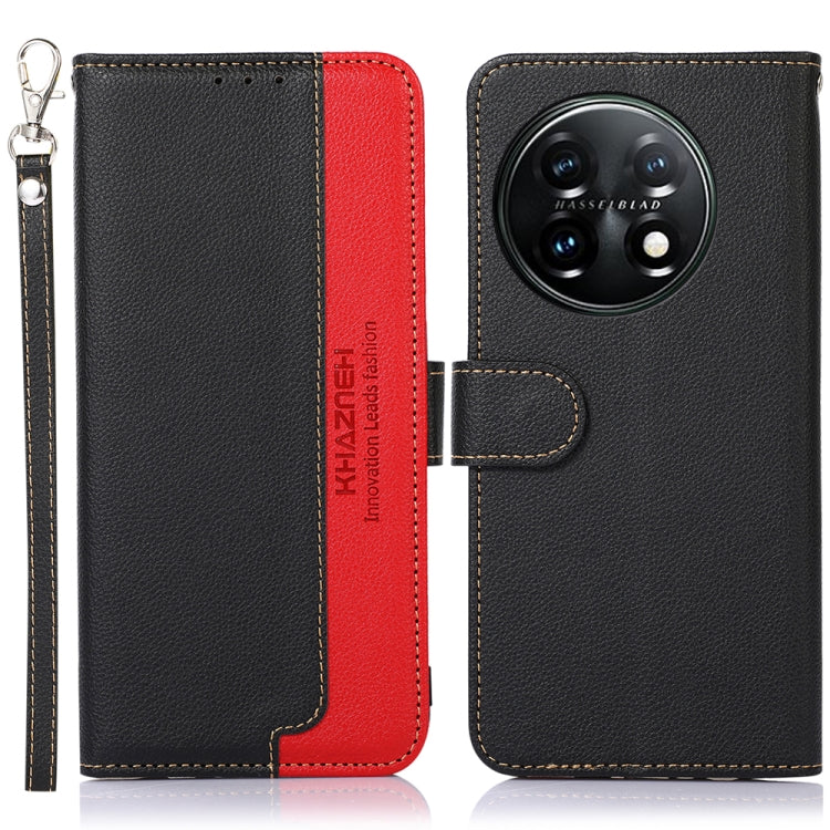 For OnePlus 11 KHAZNEH Litchi Texture Leather RFID Phone Case(Black) - OnePlus Cases by buy2fix | Online Shopping UK | buy2fix