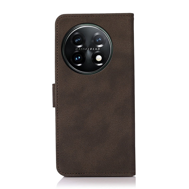 For OnePlus 11 5G KHAZNEH Matte Texture Leather Phone Case(Brown) - OnePlus Cases by buy2fix | Online Shopping UK | buy2fix