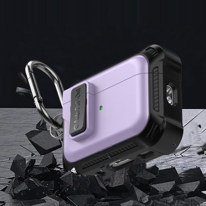 For AirPods Pro 2 Signal Flag Wireless Earphones Case with Security Lock(Purple) - For AirPods Pro 2 by buy2fix | Online Shopping UK | buy2fix