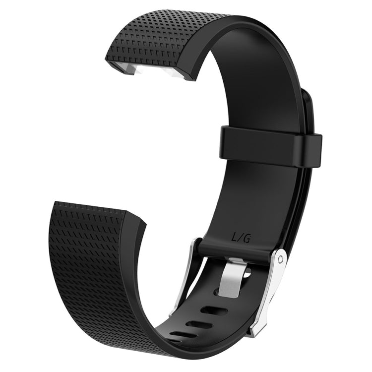 For Fitbit Charge 2 Common Texture Silicone  Watch Band with Buckle, Size:S(Grey) - Watch Bands by buy2fix | Online Shopping UK | buy2fix
