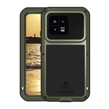 For Xiaomi 13 LOVE MEI Metal Shockproof Life Waterproof Dustproof Phone Case(Army Green) - 13 Cases by LOVE MEI | Online Shopping UK | buy2fix