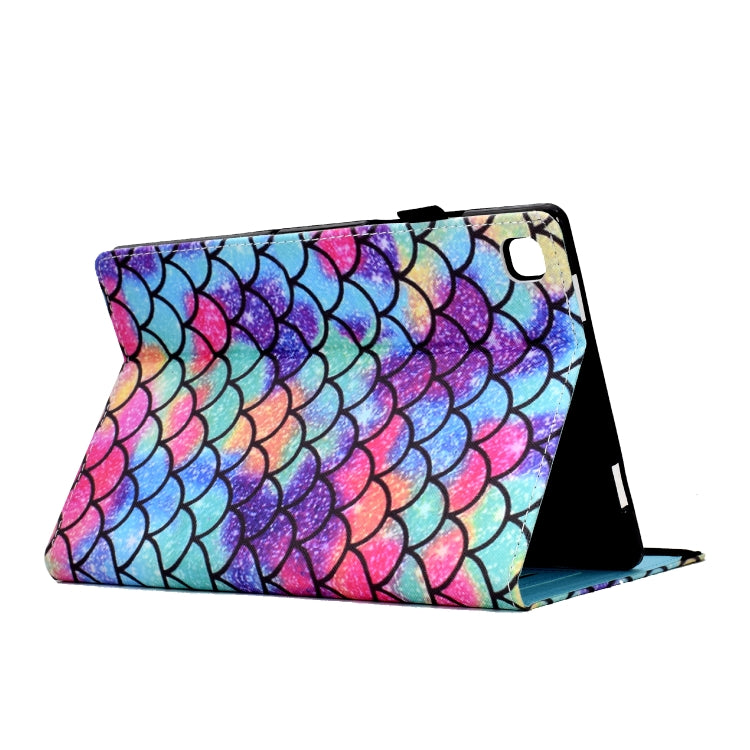 For Samsung Galaxy Tab S5e T720 Colored Drawing Stitching Elastic Band Leather Smart Tablet Case(Wavy Pattern) - Tab S5E 10.5 T720 / T725 by buy2fix | Online Shopping UK | buy2fix