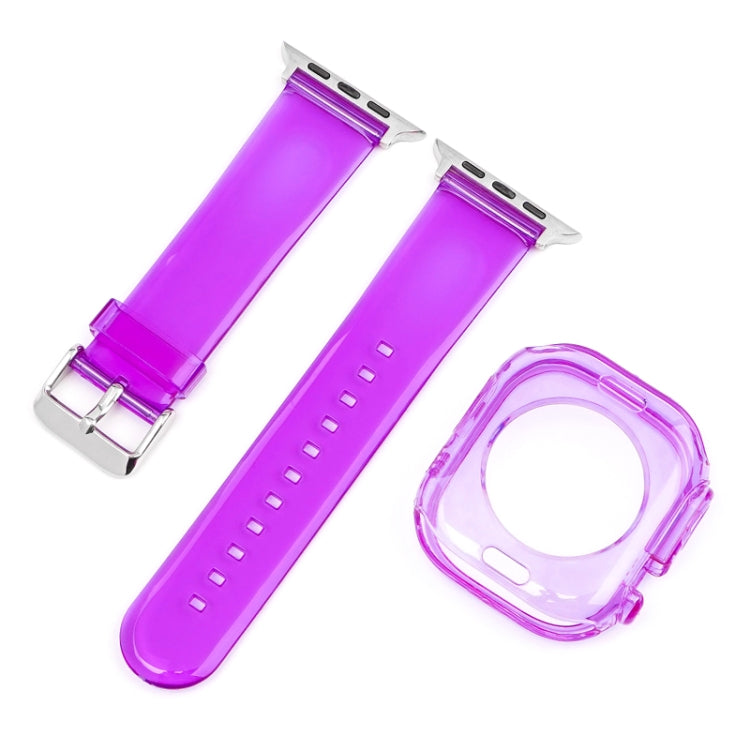 For Apple Watch Ultra 49mm Glacier Jelly Clear TPU Case Watch Band(Purple) - Watch Bands by buy2fix | Online Shopping UK | buy2fix