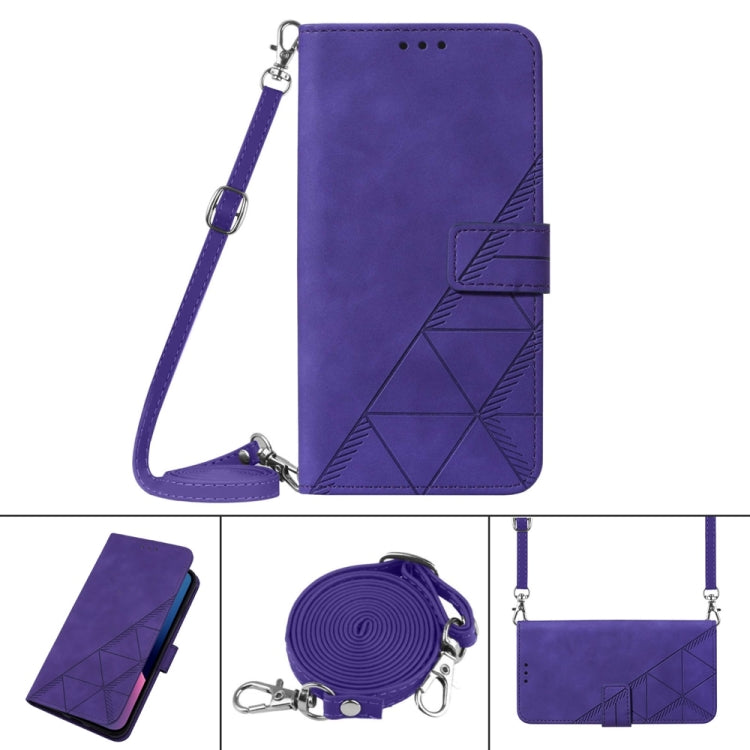 For OnePlus 11 Crossbody 3D Embossed Flip Leather Phone Case(Purple) - OnePlus Cases by buy2fix | Online Shopping UK | buy2fix