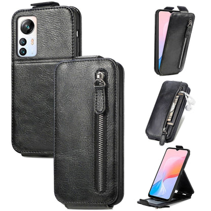 For Blackview A85 Zipper Wallet Vertical Flip Leather Phone Case(Black) - More Brand by buy2fix | Online Shopping UK | buy2fix