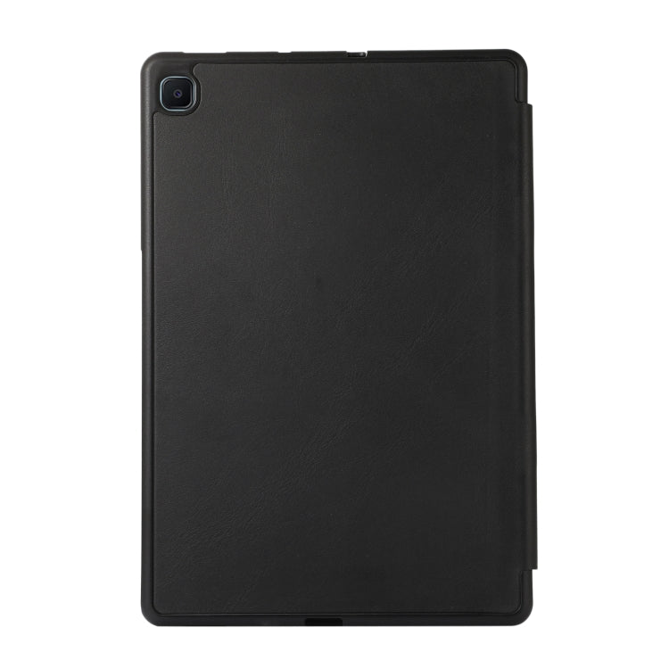 For Samsung Galaxy Tab S6 Lite/Tab S6 Lite 2022 Solid Color 3-folding Leather Tablet Case(Black) - Tab S6 Lite P610 / P615 by buy2fix | Online Shopping UK | buy2fix