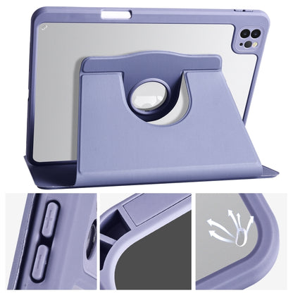 Acrylic 360 Degree Rotation Holder Tablet Leather Case For iPad Air 13 2024 / Pro 12.9 2022/2021/2020/2018(Lavender Purple) - iPad Pro 12.9 (2022/2021) Cases by buy2fix | Online Shopping UK | buy2fix