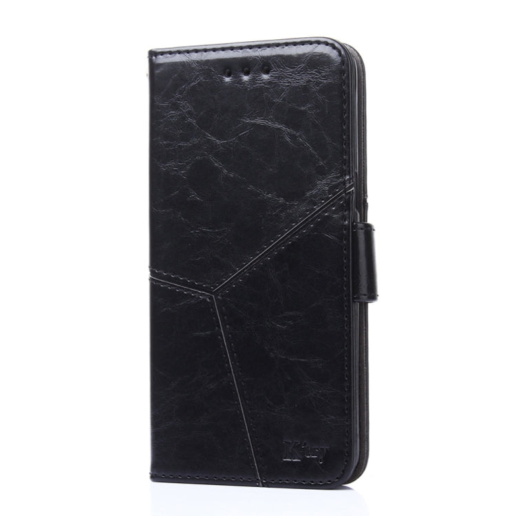For Blackview A52 Geometric Stitching Flip Leather Phone Case(Black) - More Brand by buy2fix | Online Shopping UK | buy2fix