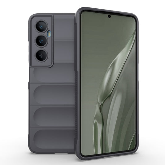 For Realme C65 4G Global Magic Shield TPU + Flannel Phone Case(Dark Grey) - Realme Cases by buy2fix | Online Shopping UK | buy2fix