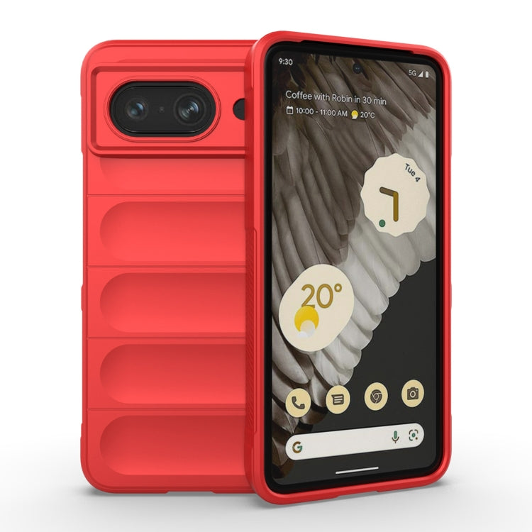 For Google Pixel 8 5G Magic Shield TPU + Flannel Phone Case(Red) - Google Cases by buy2fix | Online Shopping UK | buy2fix