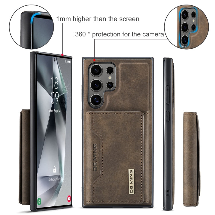 For Samsung Galaxy S24 Ultra 5G DG.MING M2 Series 3-Fold Multi Card Bag + Magnetic Phone Case(Coffee) - Galaxy S24 Ultra 5G Cases by DG.MING | Online Shopping UK | buy2fix