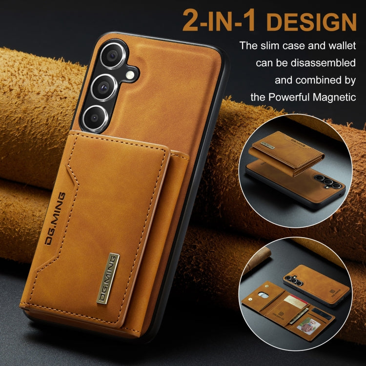 For Samsung Galaxy S24 5G DG.MING M2 Series 3-Fold Multi Card Bag + Magnetic Phone Case(Brown) - Galaxy S24 5G Cases by DG.MING | Online Shopping UK | buy2fix