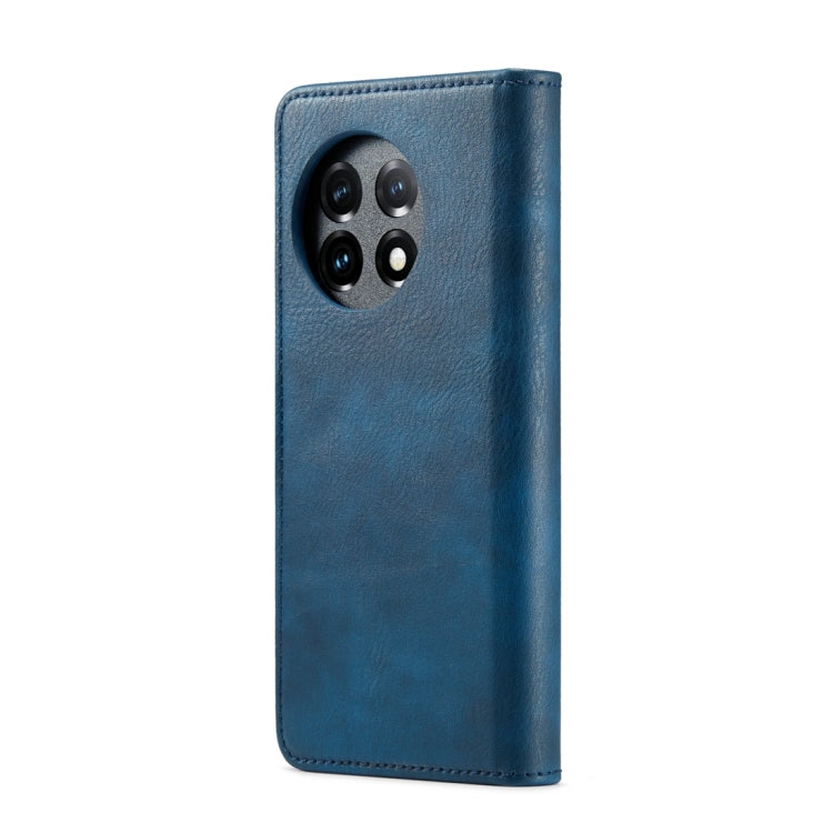 For OnePlus 11 DG.MING Crazy Horse Texture Detachable Magnetic Leather Case(Blue) - OnePlus Cases by DG.MING | Online Shopping UK | buy2fix