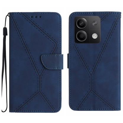 For Xiaomi Redmi Note 13 4G Global Stitching Embossed Leather Phone Case(Blue) - Note 13 Cases by buy2fix | Online Shopping UK | buy2fix