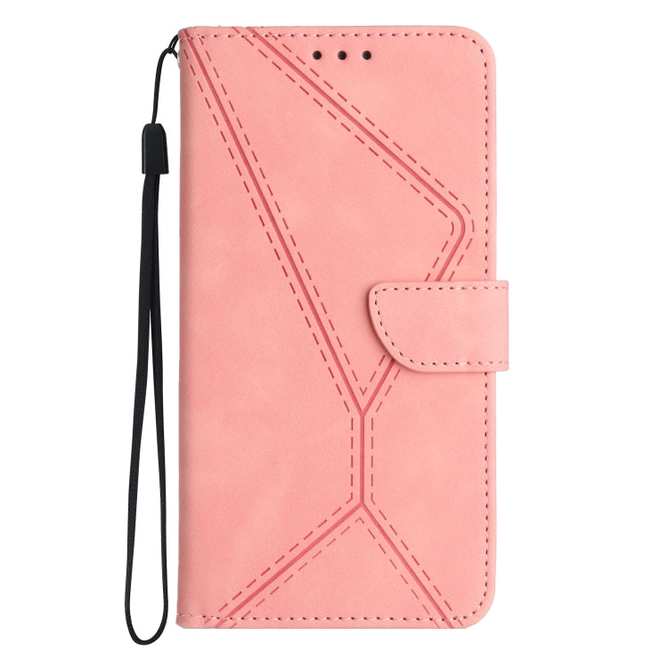 For Motorola Moto G34 5G Stitching Embossed Leather Phone Case(Pink) - Motorola Cases by buy2fix | Online Shopping UK | buy2fix