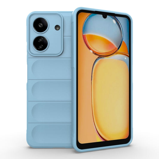 For Xiaomi Redmi 13C 4G Global Magic Shield TPU + Flannel Phone Case(Light Blue) - 13C Cases by buy2fix | Online Shopping UK | buy2fix