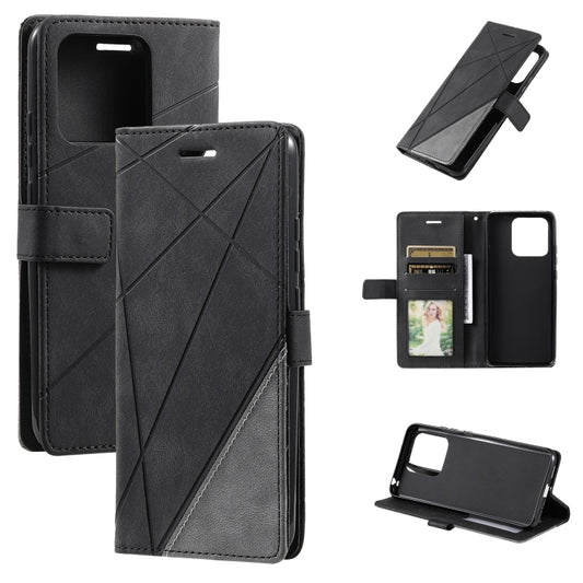 For Xiaomi 13 Skin Feel Splicing Leather Phone Case(Black) - 13 Cases by buy2fix | Online Shopping UK | buy2fix