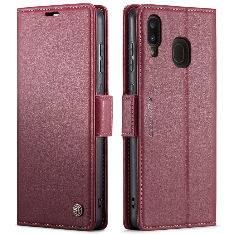 For Samsung Galaxy A40 CaseMe 023 Butterfly Buckle Litchi Texture RFID Anti-theft Leather Phone Case(Wine Red) - Galaxy Phone Cases by CaseMe | Online Shopping UK | buy2fix