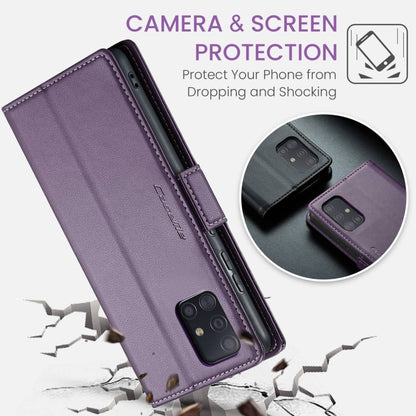 For Samsung Galaxy A51 4G/M40s CaseMe 023 Butterfly Buckle Litchi Texture RFID Anti-theft Leather Phone Case(Pearly Purple) - Galaxy Phone Cases by CaseMe | Online Shopping UK | buy2fix