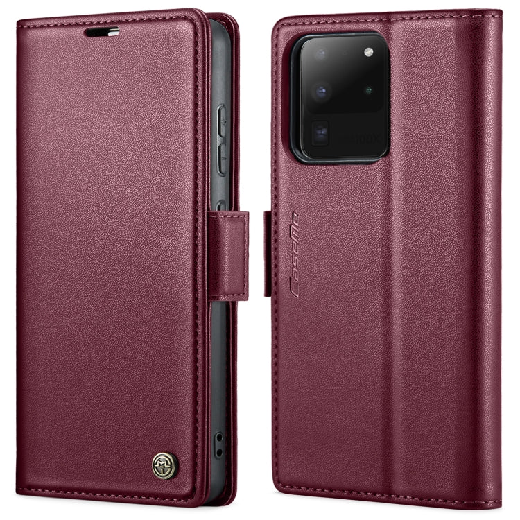 For Samsung Galaxy S20 Ultra CaseMe 023 Butterfly Buckle Litchi Texture RFID Anti-theft Leather Phone Case(Wine Red) - Galaxy Phone Cases by CaseMe | Online Shopping UK | buy2fix