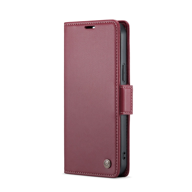 For iPhone 15 Pro Max CaseMe 023 Butterfly Buckle Litchi Texture RFID Anti-theft Leather Phone Case(Wine Red) - iPhone 15 Pro Max Cases by CaseMe | Online Shopping UK | buy2fix