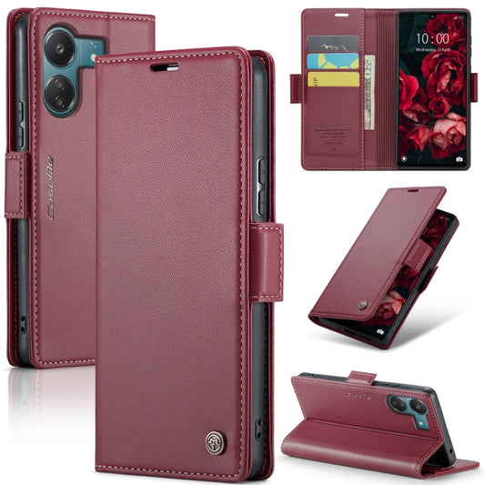 For Xiaomi Poco C65 4G CaseMe 023 Butterfly Buckle Litchi Texture RFID Anti-theft Leather Phone Case(Wine Red) - Xiaomi Cases by CaseMe | Online Shopping UK | buy2fix