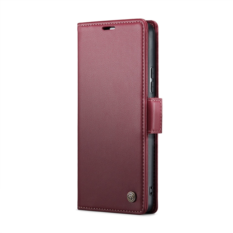 For Xiaomi Redmi Note 13 Pro 5G CaseMe 023 Butterfly Buckle Litchi Texture RFID Anti-theft Leather Phone Case(Wine Red) - Xiaomi Cases by CaseMe | Online Shopping UK | buy2fix