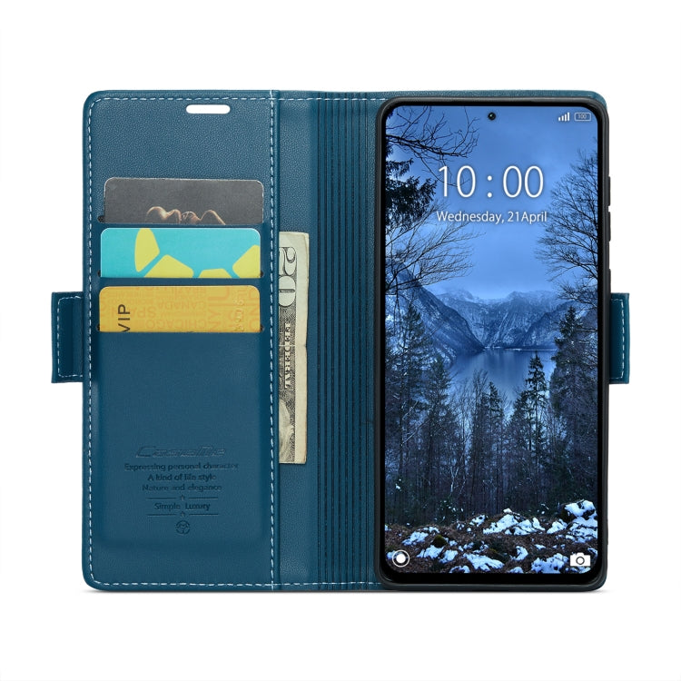 For Xiaomi Redmi Note 13 4G CaseMe 023 Butterfly Buckle Litchi Texture RFID Anti-theft Leather Phone Case(Blue) - Xiaomi Cases by CaseMe | Online Shopping UK | buy2fix