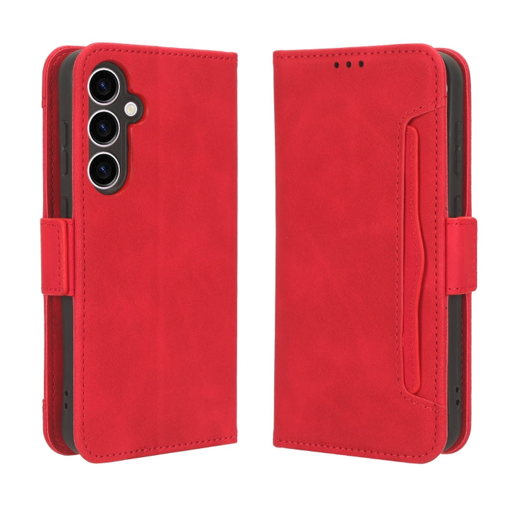For Samsung Galaxy S23 FE 5G Skin Feel Calf Texture Card Slots Leather Phone Case(Red) - Galaxy S23 FE 5G Cases by buy2fix | Online Shopping UK | buy2fix