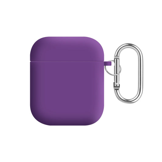 For AirPods 2 / 1 PC Lining Silicone Bluetooth Earphone Protective Case(Purple) - For AirPods 1/2 by buy2fix | Online Shopping UK | buy2fix