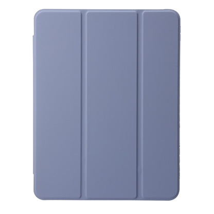 For iPad Air 13 2024 Clear Acrylic 3-Fold Leather Tablet Case(Lavender Purple) - iPad Air 13 2024 Cases by buy2fix | Online Shopping UK | buy2fix