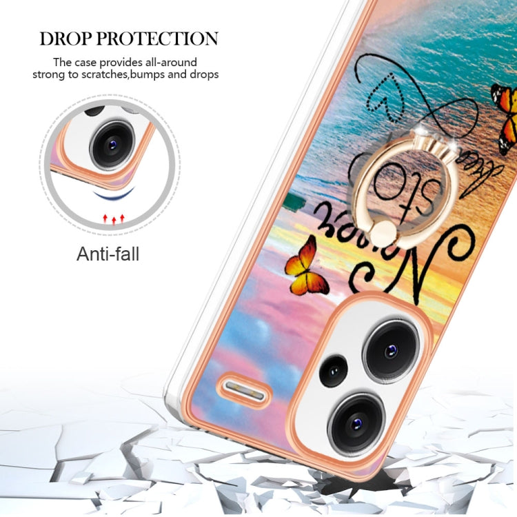 For Xiaomi Redmi Note 13 Pro+ 5G Electroplating IMD TPU Phone Case with Ring(Dream Butterfly) - Note 13 Pro+ Cases by buy2fix | Online Shopping UK | buy2fix
