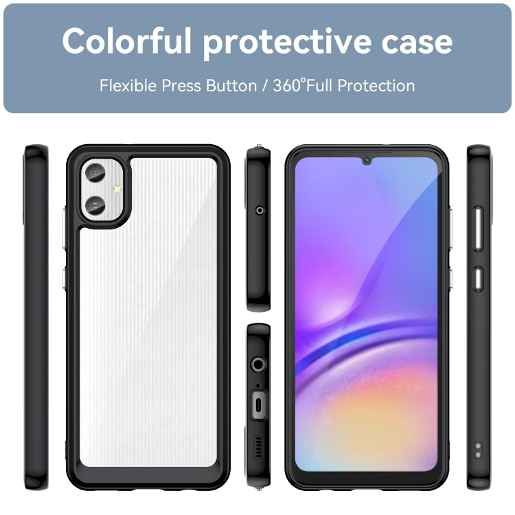 For Samsung Galaxy A05 Colorful Series Acrylic + TPU Phone Case(Black) - Galaxy Phone Cases by buy2fix | Online Shopping UK | buy2fix