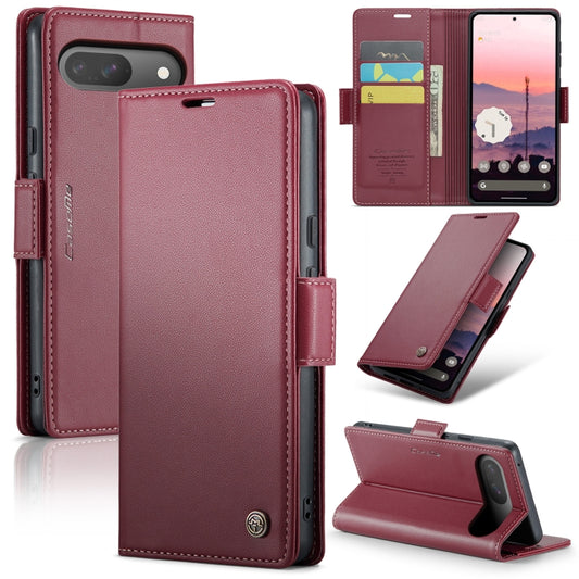 For Google Pixel 9 / 9 Pro CaseMe 023 Butterfly Buckle Litchi Texture RFID Anti-theft Leather Phone Case(Wine Red) - Google Cases by CaseMe | Online Shopping UK | buy2fix