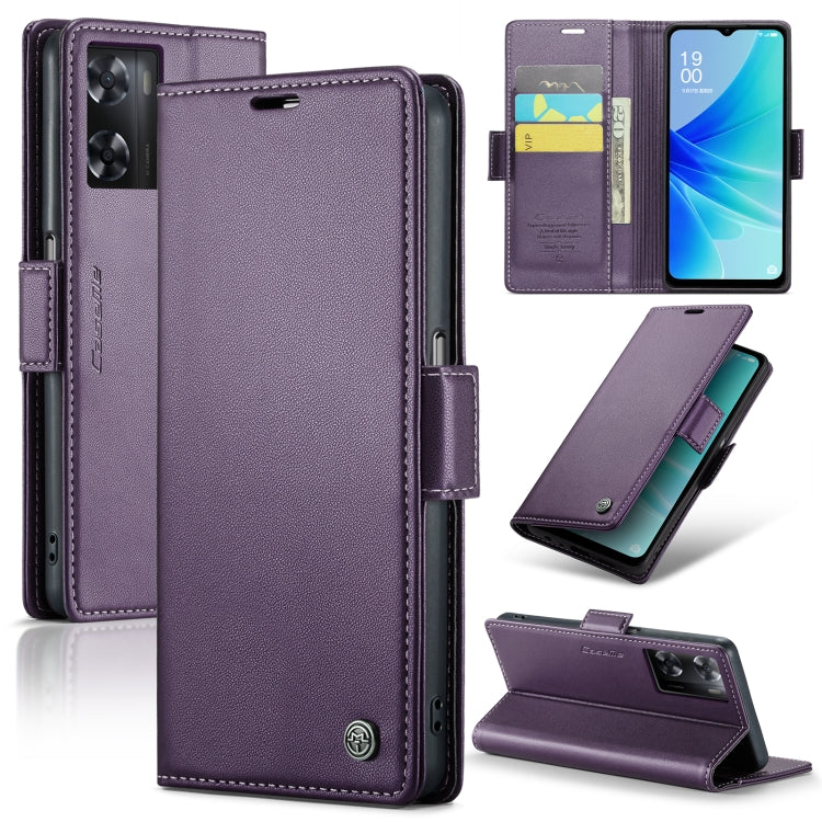 For OPPO A57 4G Global/A57s 4G Global CaseMe 023 Butterfly Buckle Litchi Texture RFID Anti-theft Leather Phone Case(Pearly Purple) - OPPO Cases by CaseMe | Online Shopping UK | buy2fix