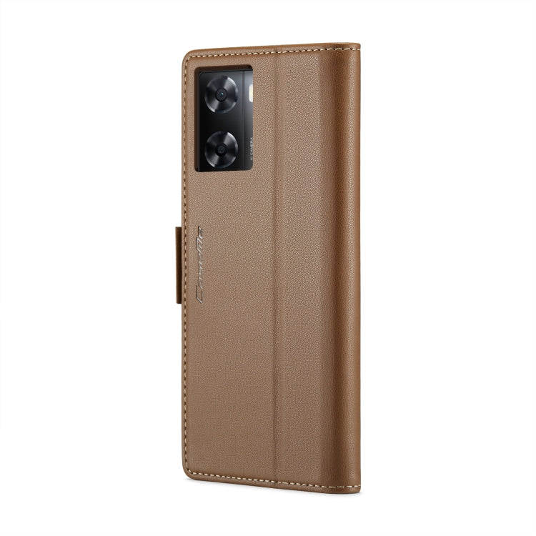 For OPPO A77s CaseMe 023 Butterfly Buckle Litchi Texture RFID Anti-theft Leather Phone Case(Brown) - OPPO Cases by CaseMe | Online Shopping UK | buy2fix