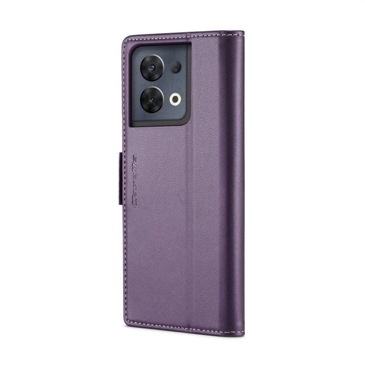 For OPPO Reno8 Pro 5G Global CaseMe 023 Butterfly Buckle Litchi Texture RFID Anti-theft Leather Phone Case(Pearly Purple) - OPPO Cases by CaseMe | Online Shopping UK | buy2fix