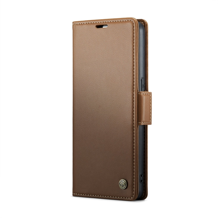 For OPPO Reno8 5G Global CaseMe 023 Butterfly Buckle Litchi Texture RFID Anti-theft Leather Phone Case(Brown) - OPPO Cases by CaseMe | Online Shopping UK | buy2fix