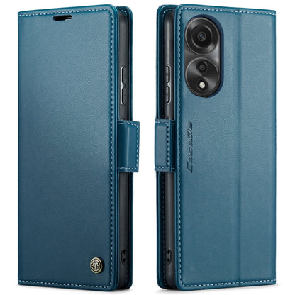 For OPPO A78 4G CaseMe 023 Butterfly Buckle Litchi Texture RFID Anti-theft Leather Phone Case(Blue) - OPPO Cases by CaseMe | Online Shopping UK | buy2fix