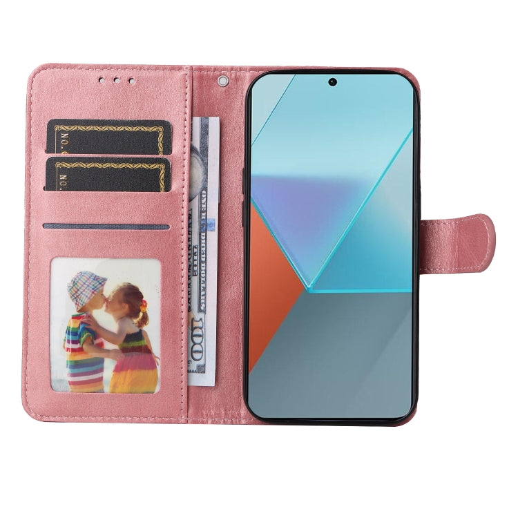 For Xiaomi Redmi Note13 Pro 5G Global Classic Calf Texture Flip Leather Phone Case(Rose Gold) - Note 13 Pro Cases by buy2fix | Online Shopping UK | buy2fix