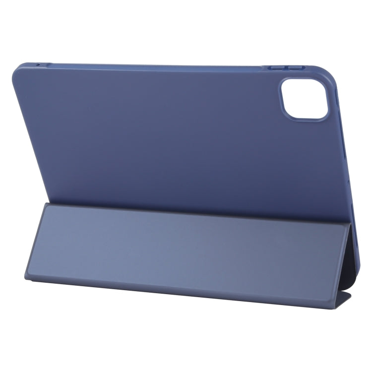 For iPad Air 13 2024 GEBEI 3-folding Holder Shockproof Flip Leather Tablet Case(Dark Blue) - iPad Air 13 2024 Cases by GEBEI | Online Shopping UK | buy2fix