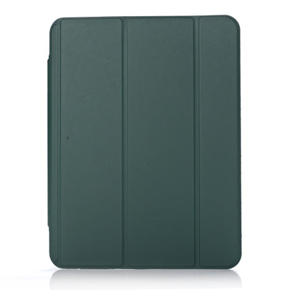 For iPad Air 11 2024 / iPad Pro 11 3-Fold Lock Buckle Leather Smart Tablet Case(Deep Green) - iPad Pro 11 (2022/2021) Cases by buy2fix | Online Shopping UK | buy2fix