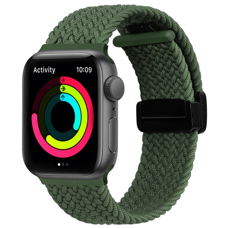 Magnetic Fold Clasp Woven Watch Band For Apple Watch 4 40mm(Green) - Watch Bands by buy2fix | Online Shopping UK | buy2fix