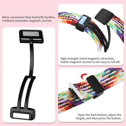 Magnetic Fold Clasp Woven Watch Band For Apple Watch 9 41mm(Rainbow Color) - Watch Bands by buy2fix | Online Shopping UK | buy2fix