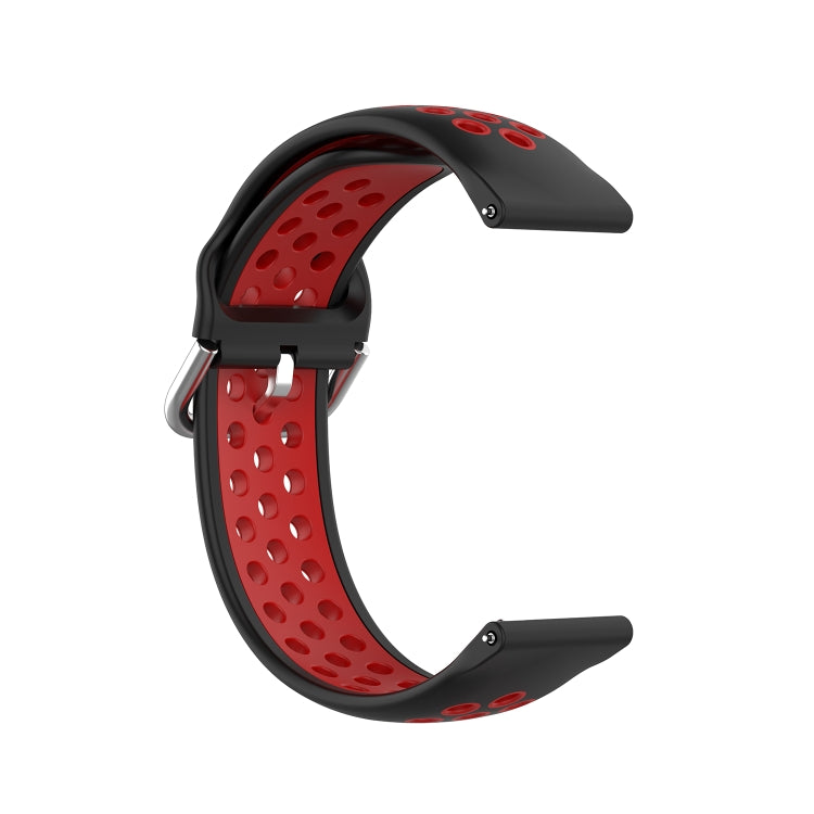 For Fitbit Versa 2 / Versa / Versa Lite / Blaze 23mm Sports Two Colors Silicone Replacement Strap Watchband(Black Red) - Watch Bands by buy2fix | Online Shopping UK | buy2fix