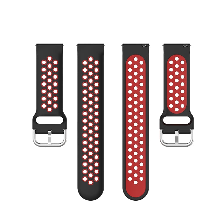 For Fitbit Versa 2 / Versa / Versa Lite / Blaze 23mm Sports Two Colors Silicone Replacement Strap Watchband(Black Red) - Watch Bands by buy2fix | Online Shopping UK | buy2fix