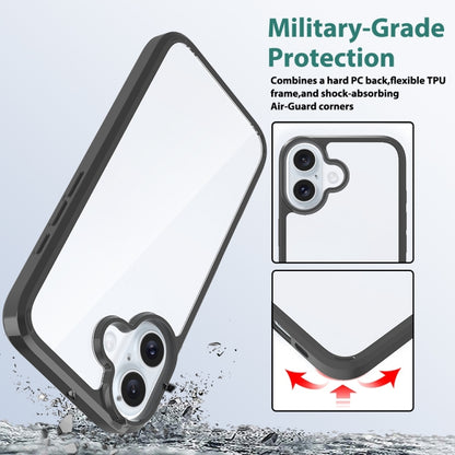 For iPhone 16 Scratchproof Acrylic TPU Phone Case(Black) - iPhone 16 Cases by buy2fix | Online Shopping UK | buy2fix