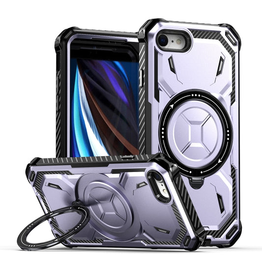 For iPhone SE 2022 / 2020 / 8 / 7 Armor Series Holder Phone Case(Light Purple) - iPhone SE 2022 / 2020 / 8 / 7 Cases by buy2fix | Online Shopping UK | buy2fix